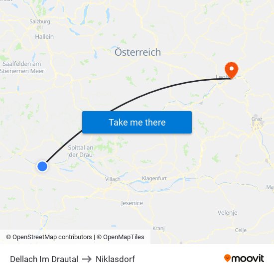 Dellach Im Drautal to Niklasdorf map