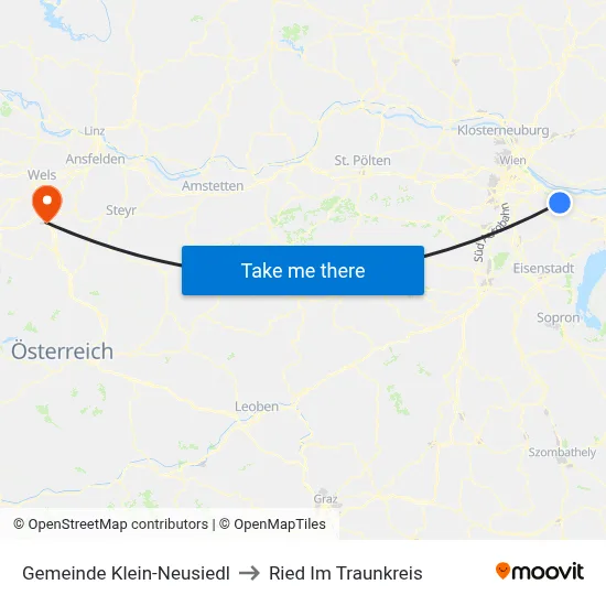 Gemeinde Klein-Neusiedl to Ried Im Traunkreis map