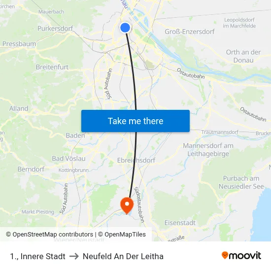 1., Innere Stadt to Neufeld An Der Leitha map