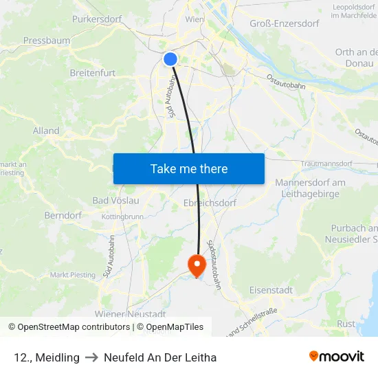 12., Meidling to Neufeld An Der Leitha map