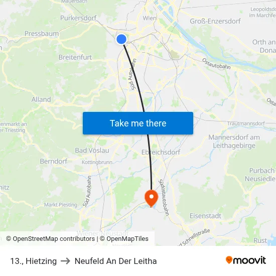 13., Hietzing to Neufeld An Der Leitha map