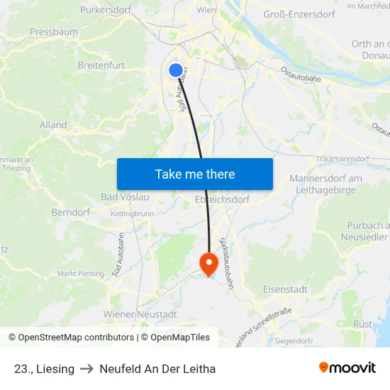 23., Liesing to Neufeld An Der Leitha map