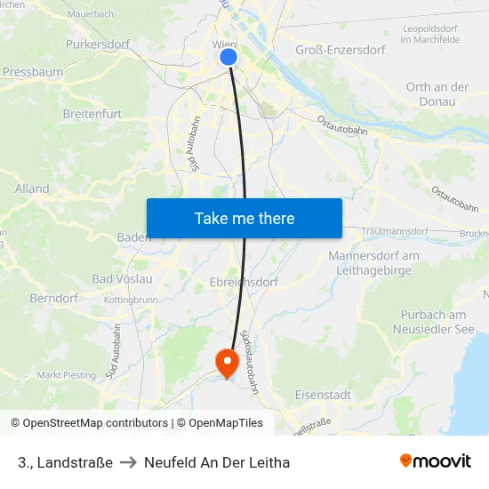 3., Landstraße to Neufeld An Der Leitha map