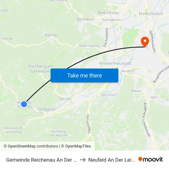Gemeinde Reichenau An Der Rax to Neufeld An Der Leitha map