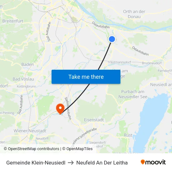 Gemeinde Klein-Neusiedl to Neufeld An Der Leitha map