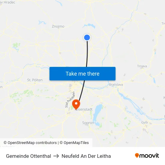 Gemeinde Ottenthal to Neufeld An Der Leitha map