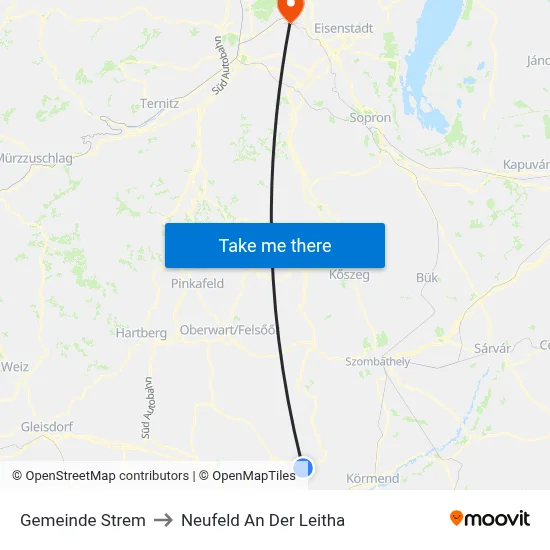 Gemeinde Strem to Neufeld An Der Leitha map