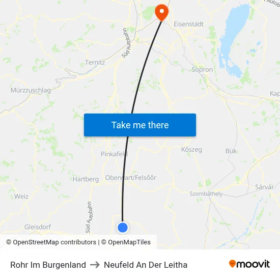 Rohr Im Burgenland to Neufeld An Der Leitha map