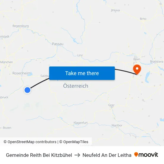 Gemeinde Reith Bei Kitzbühel to Neufeld An Der Leitha map