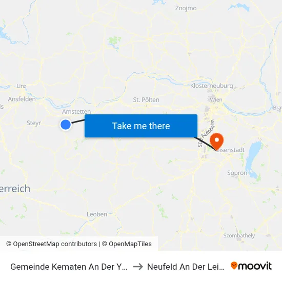 Gemeinde Kematen An Der Ybbs to Neufeld An Der Leitha map