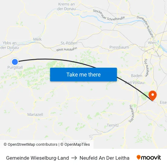 Gemeinde Wieselburg-Land to Neufeld An Der Leitha map
