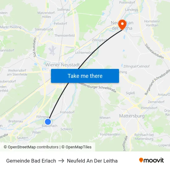 Gemeinde Bad Erlach to Neufeld An Der Leitha map