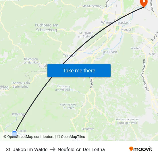 St. Jakob Im Walde to Neufeld An Der Leitha map