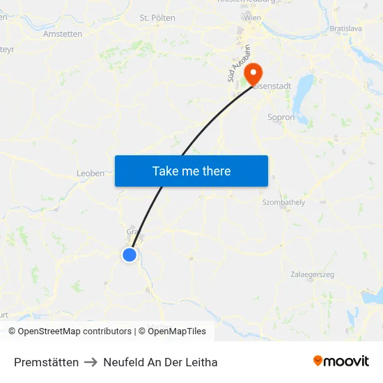 Premstätten to Neufeld An Der Leitha map