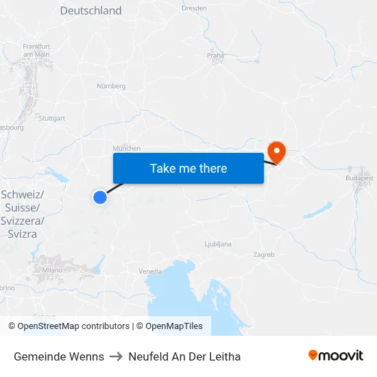 Gemeinde Wenns to Neufeld An Der Leitha map