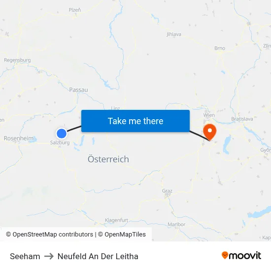 Seeham to Neufeld An Der Leitha map