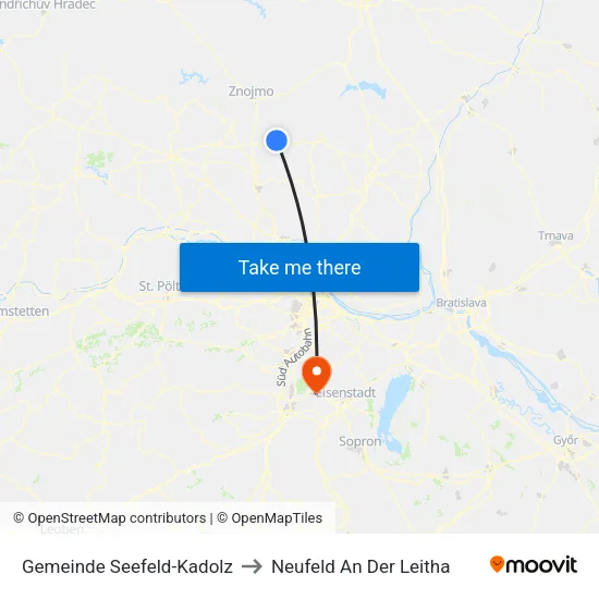 Gemeinde Seefeld-Kadolz to Neufeld An Der Leitha map