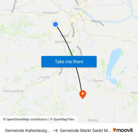 Gemeinde Kaltenleutgeben to Gemeinde Markt Sankt Martin map
