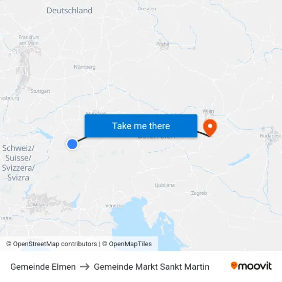 Gemeinde Elmen to Gemeinde Markt Sankt Martin map