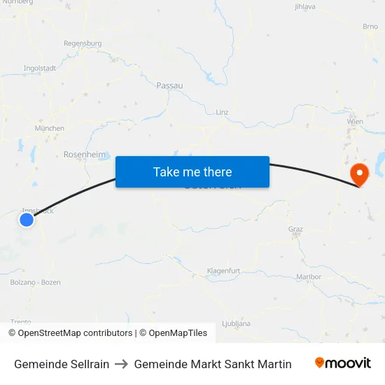 Gemeinde Sellrain to Gemeinde Markt Sankt Martin map