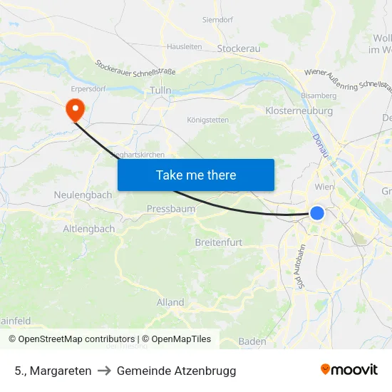 5., Margareten to Gemeinde Atzenbrugg map