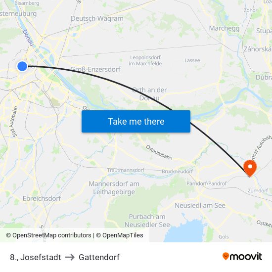 8., Josefstadt to Gattendorf map