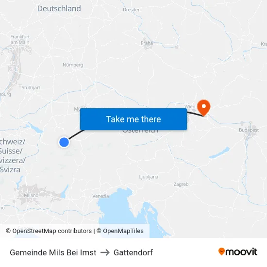Gemeinde Mils Bei Imst to Gattendorf map