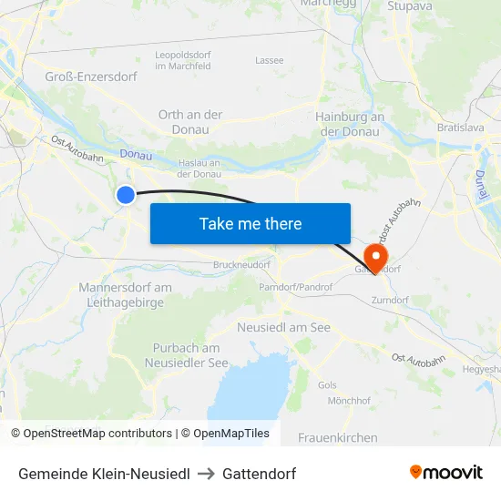 Gemeinde Klein-Neusiedl to Gattendorf map