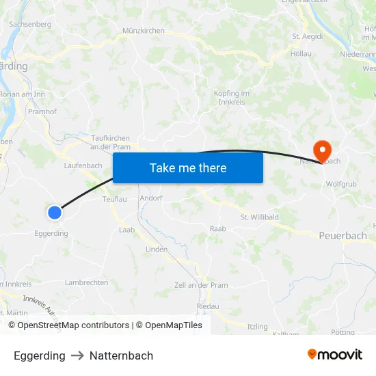 Eggerding to Natternbach map