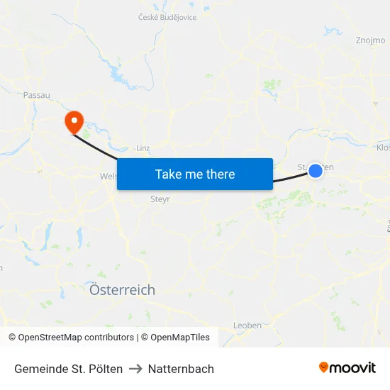 Gemeinde St. Pölten to Natternbach map