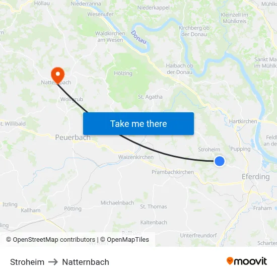 Stroheim to Natternbach map