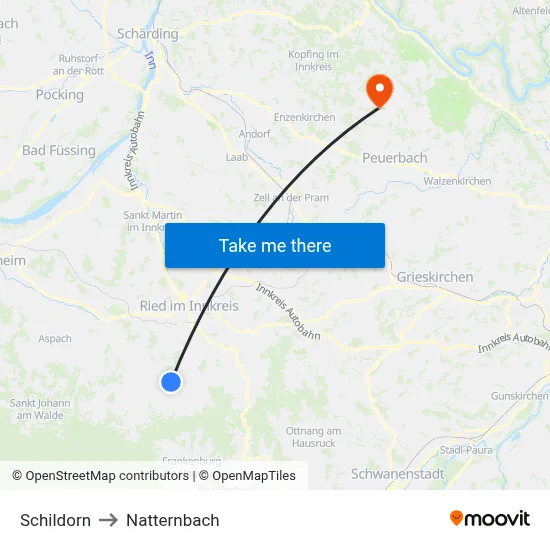 Schildorn to Natternbach map
