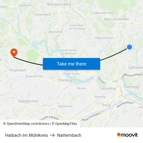 Haibach Im Mühlkreis to Natternbach map