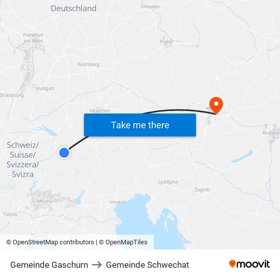 Gemeinde Gaschurn to Gemeinde Schwechat map