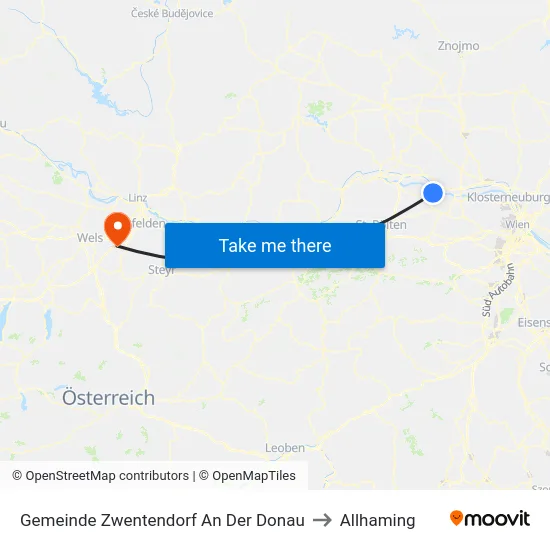 Gemeinde Zwentendorf An Der Donau to Allhaming map