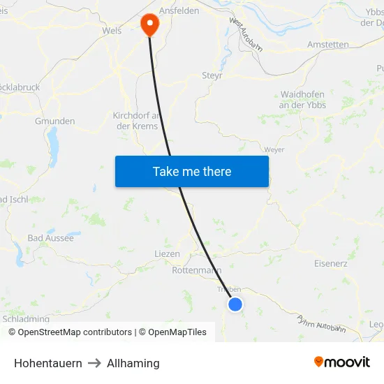 Hohentauern to Allhaming map