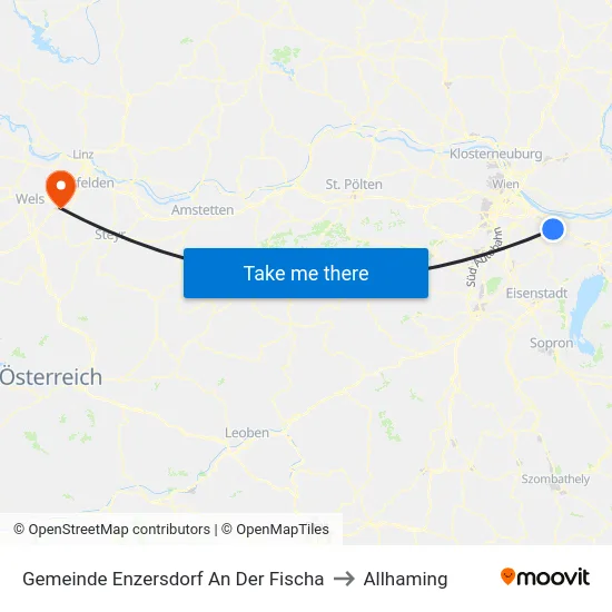 Gemeinde Enzersdorf An Der Fischa to Allhaming map