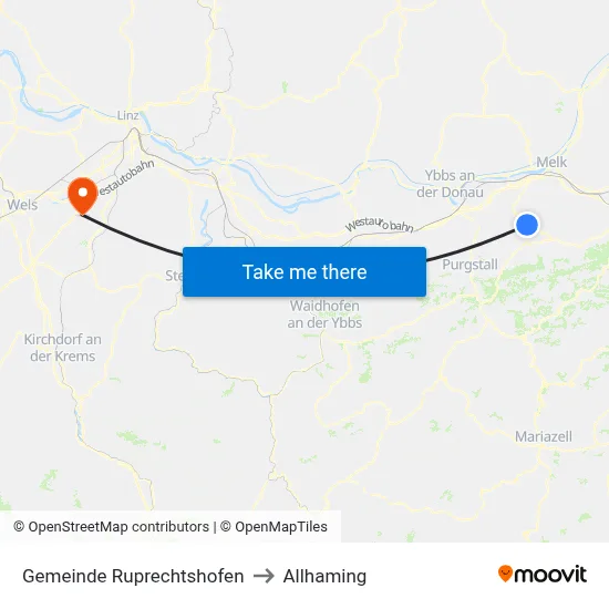 Gemeinde Ruprechtshofen to Allhaming map