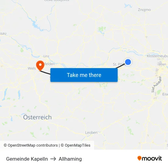 Gemeinde Kapelln to Allhaming map