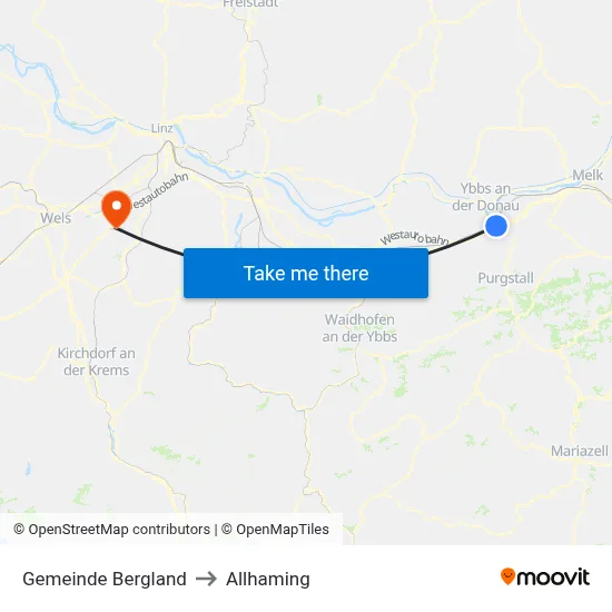 Gemeinde Bergland to Allhaming map