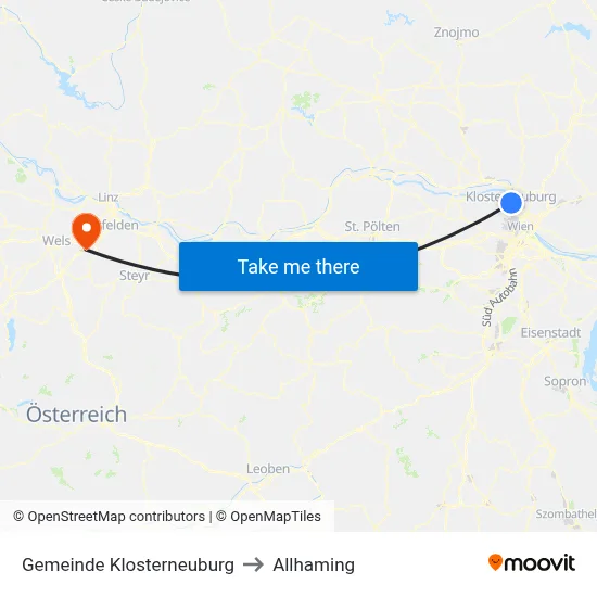 Gemeinde Klosterneuburg to Allhaming map