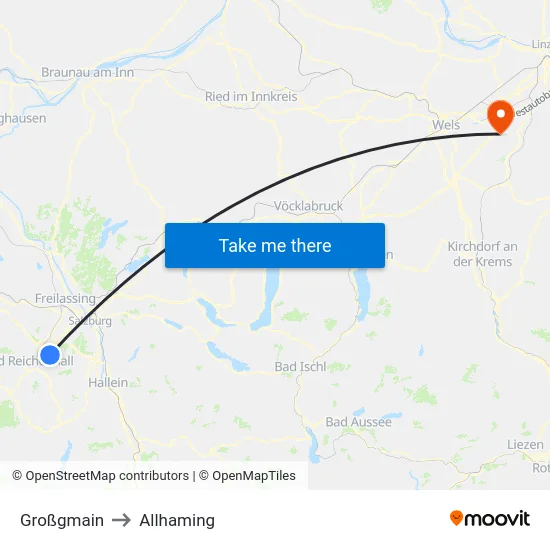 Großgmain to Allhaming map