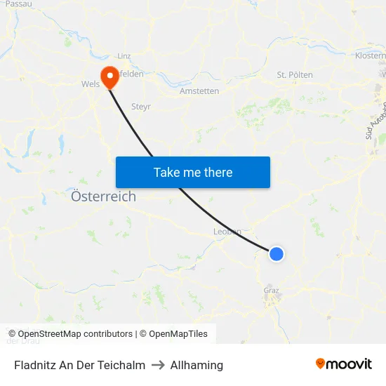 Fladnitz An Der Teichalm to Allhaming map