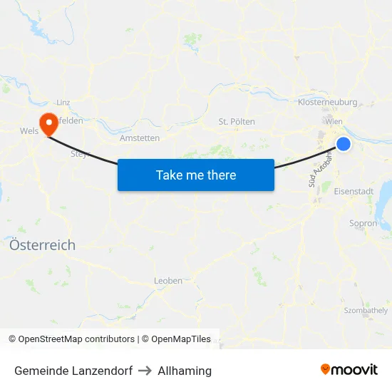 Gemeinde Lanzendorf to Allhaming map