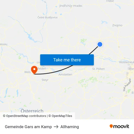 Gemeinde Gars am Kamp to Allhaming map
