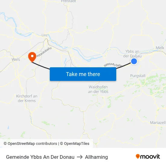 Gemeinde Ybbs An Der Donau to Allhaming map