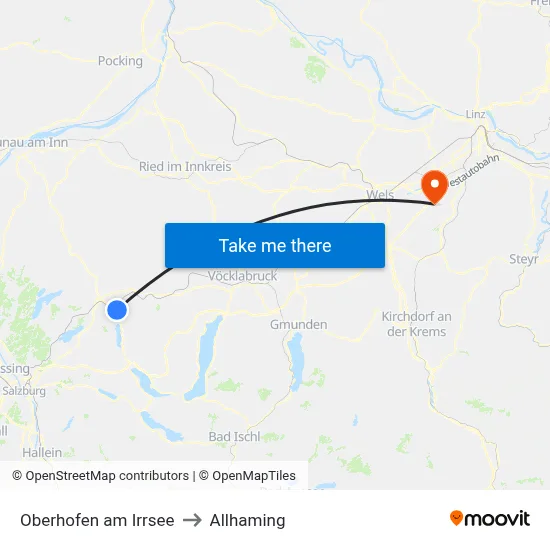 Oberhofen am Irrsee to Allhaming map