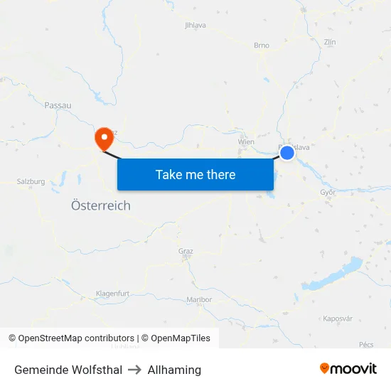 Gemeinde Wolfsthal to Allhaming map