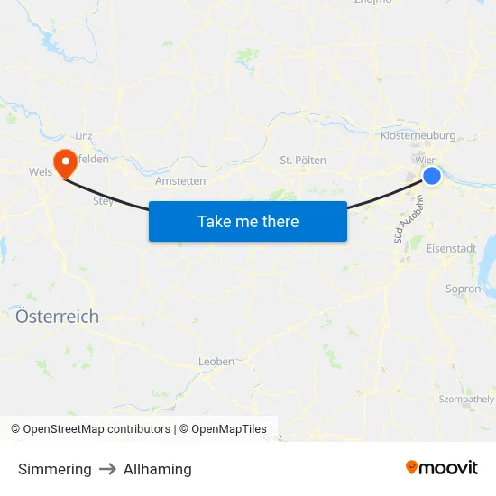 Simmering to Allhaming map