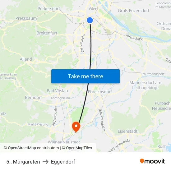 5., Margareten to Eggendorf map